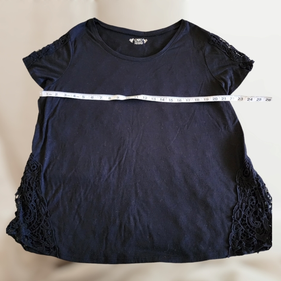 Cato 18/20W 1X black lace tee - Picture 3 of 4